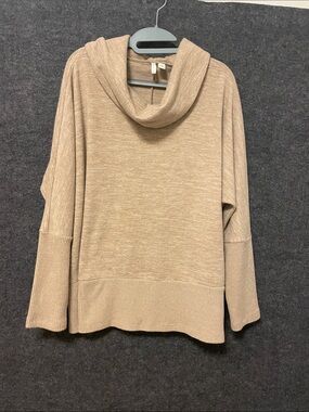 Cato Women's Funnel Neck Sweater - Beige Taupe